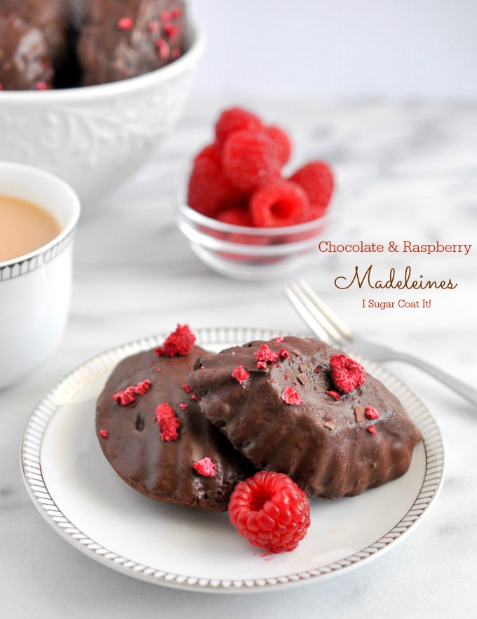 Brown Butter Chocolate Raspberry Madeleines