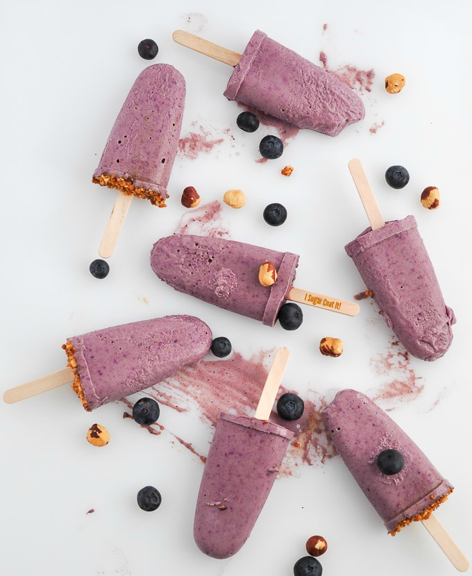 Blueberry Hazelnut Milk Popsicles