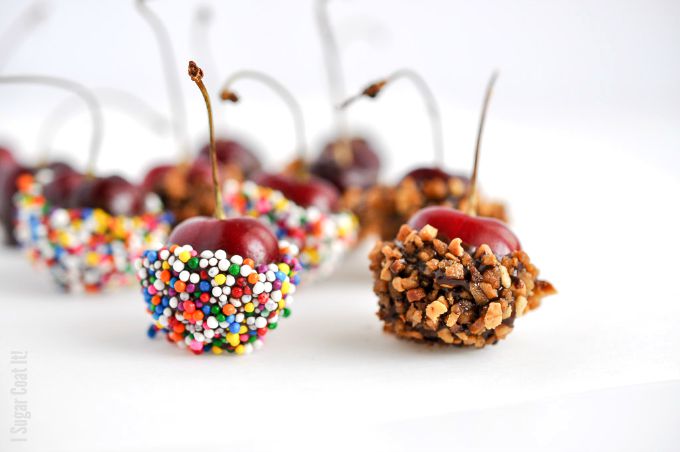 Chocolate Dipped Champagne Cherries