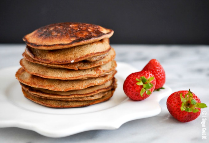 Banana Flour Pancakes with Berry Coconut Yogurt