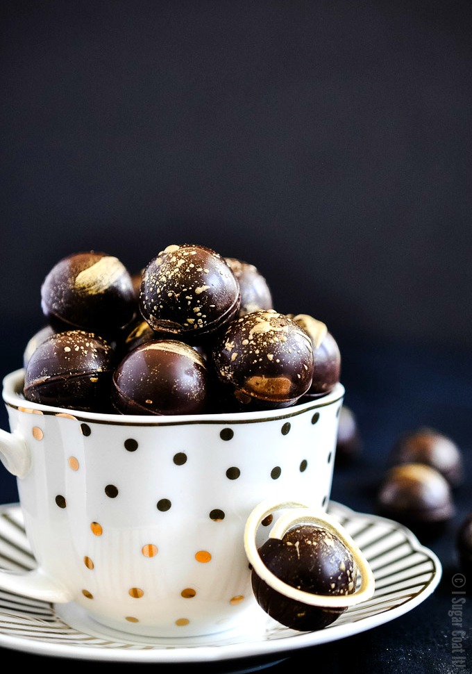 Baileys Salted Caramel Dark Chocolate Truffles I Sugar