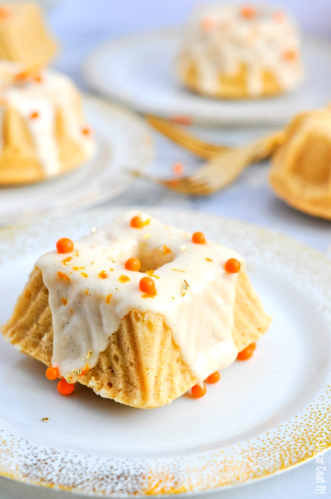 Filled with citrus, vanilla and a little bubbly, these Clementine Champagne Mini Bundt Cakes are akin to a mimosa.