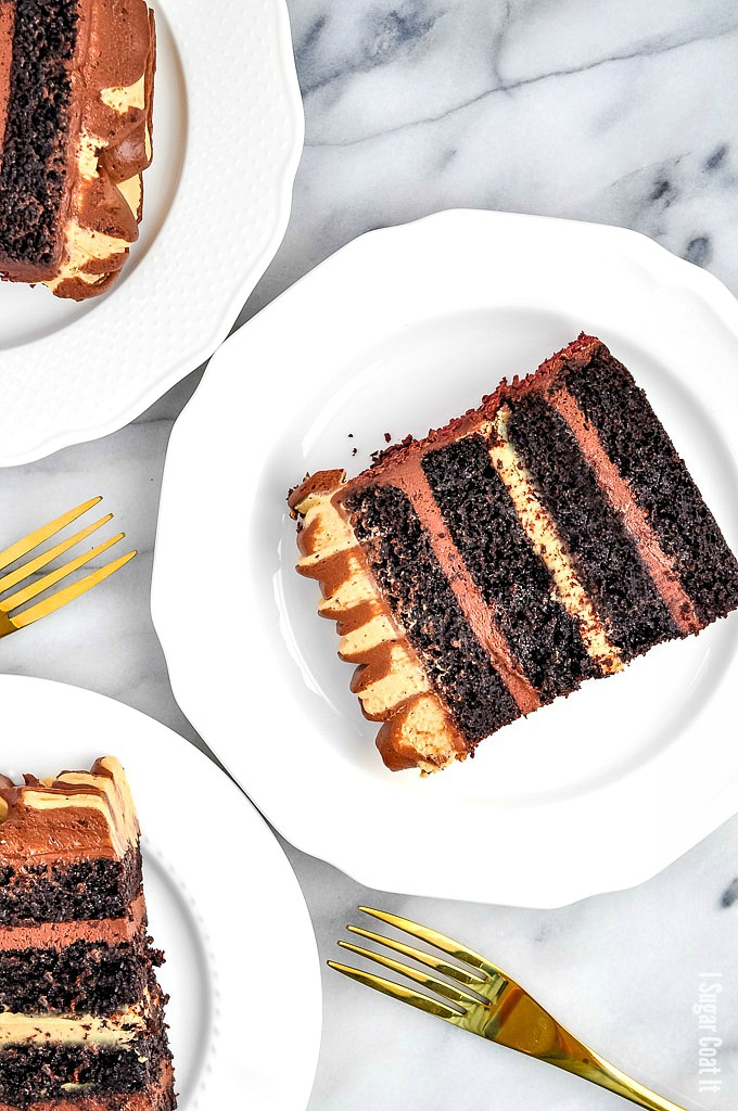 Peanut Butter Caramelized White Chocolate Stout Cake