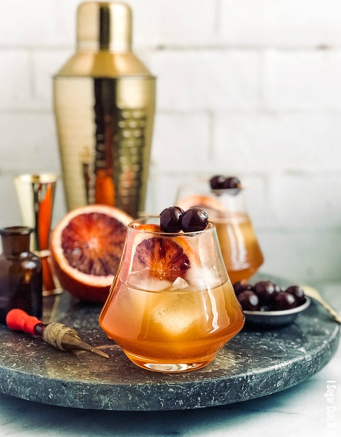 Shake off the last of the winter chills and warm up with a glass, or two, of Sous Vide Blood Orange Bacon Old Fashioned Cocktail.