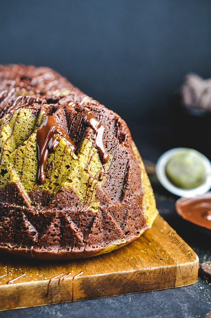 Green tea and chocolate unite for a deliciously decadent Matcha Chocolate Bundt Cake.